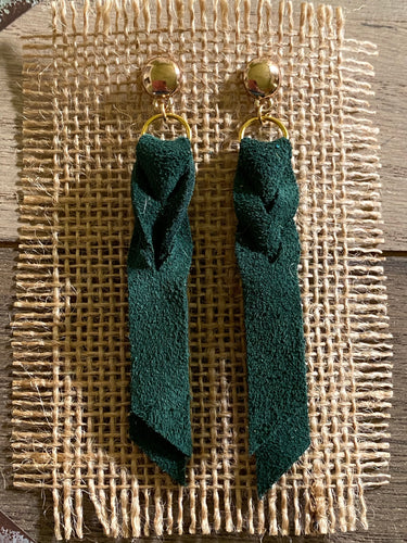 Lake of the Woods Desolation Forrest Green Braided Dangle earring