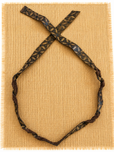 Load image into Gallery viewer, Brown and Gold Pattern Hat Band Twists Genuine Leather
