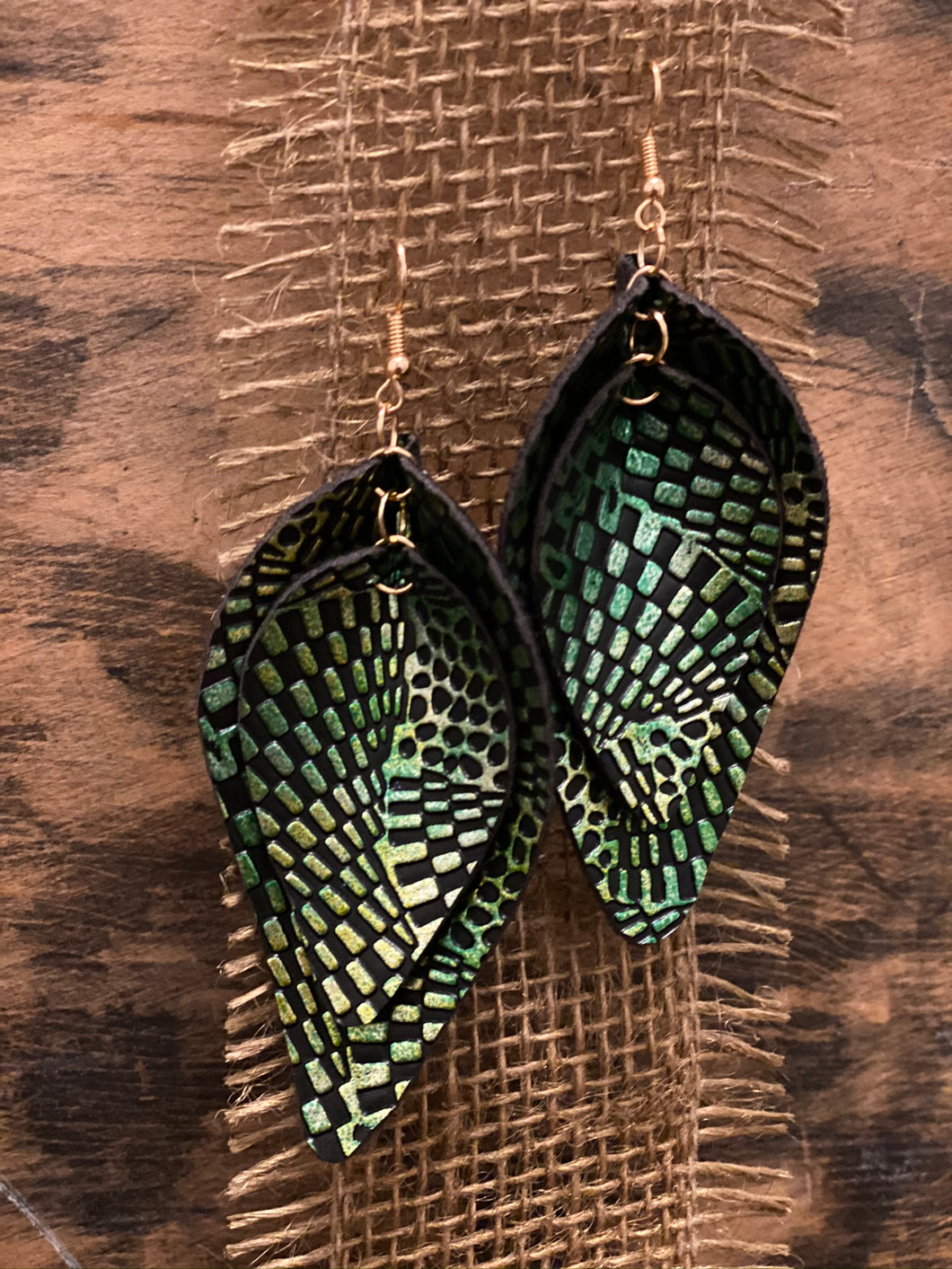 Green Donner Lake Double Dangle earring