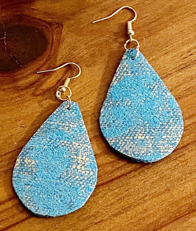 Little Blue and Gold Teardrop Dangle