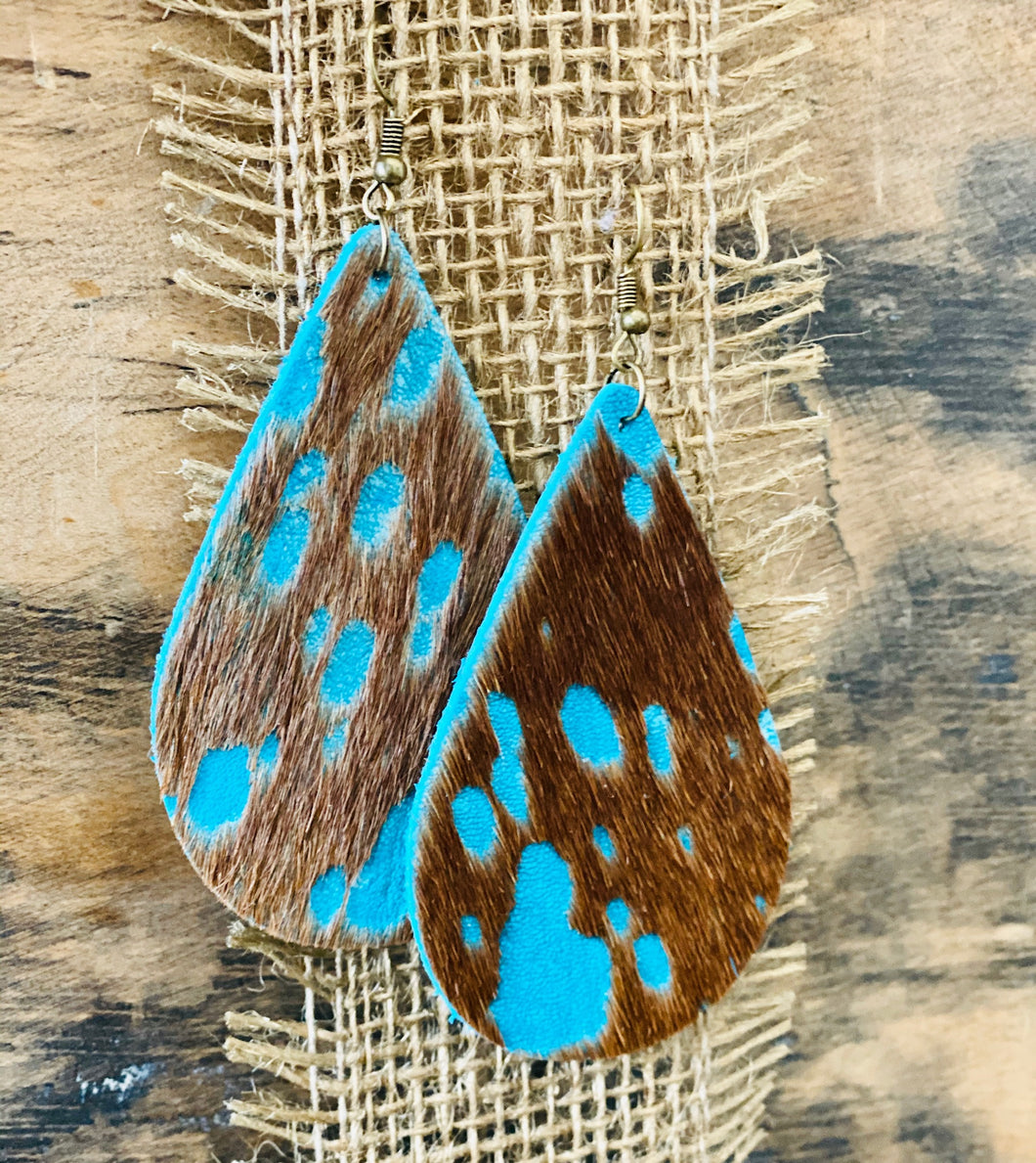 Teal and Brown Hair on Hide