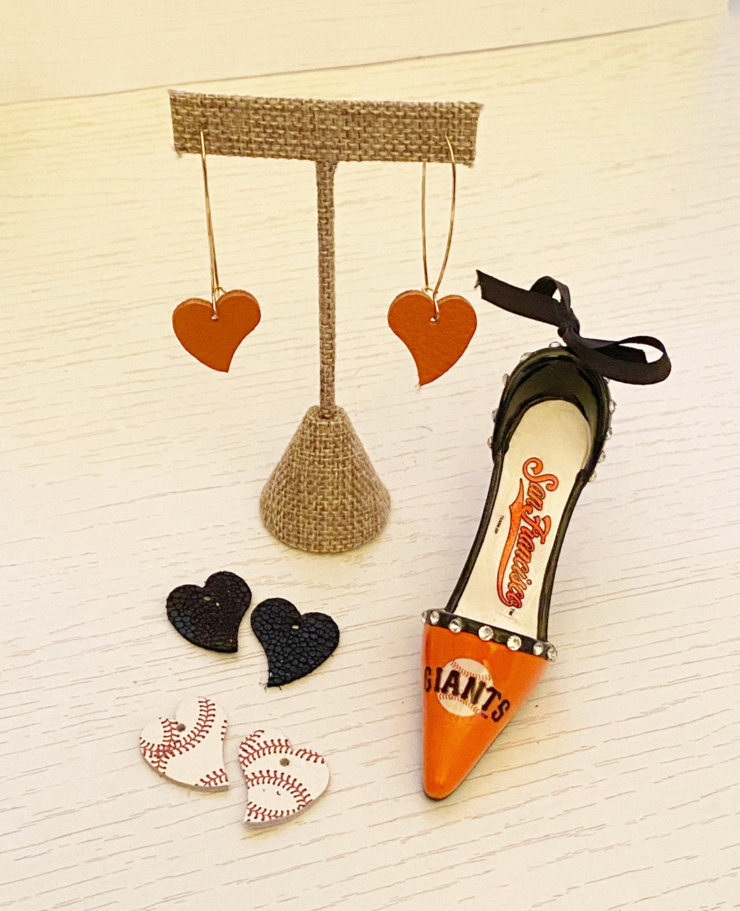 Little Love Heart Dangles ~ Giants Themed