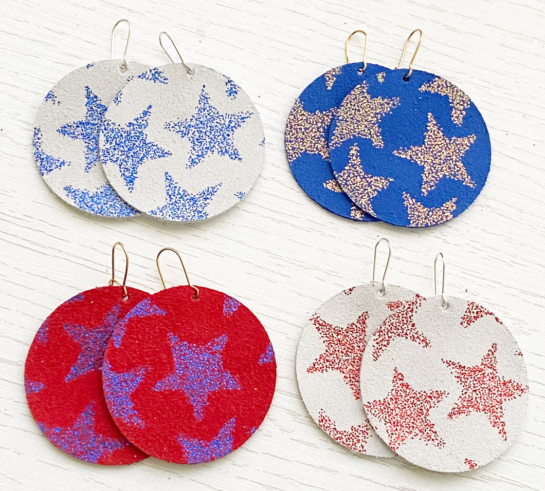 All American Suede Circles Dangles (Reservable)