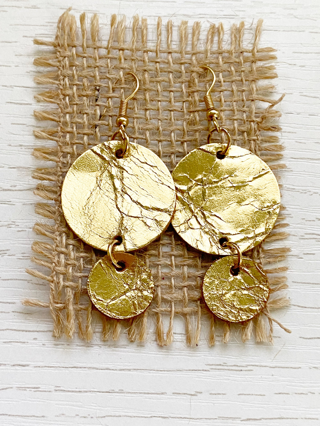 Gold Circle Dangles - Holiday